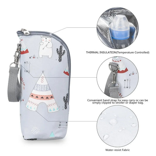 Portable Insulated Baby Bottle Bag – Stroller Hanging Bottle Warmer & Storage Pouch