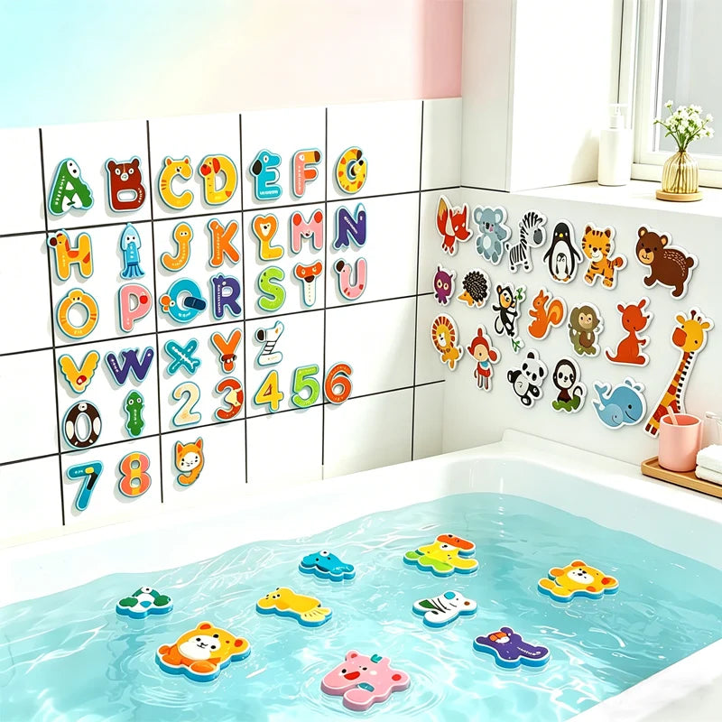 Floating Foam Bath Puzzle Toy Set – Boat & Vehicle Water Play Shapes