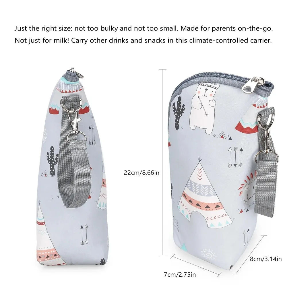 Portable Insulated Baby Bottle Bag – Stroller Hanging Bottle Warmer & Storage Pouch