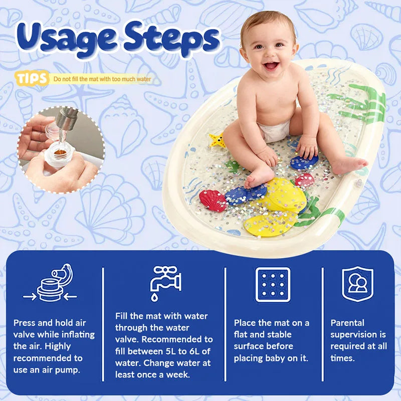 Inflatable Baby Water Play Mat – Tummy Time Activity Mat for Infants & Toddlers