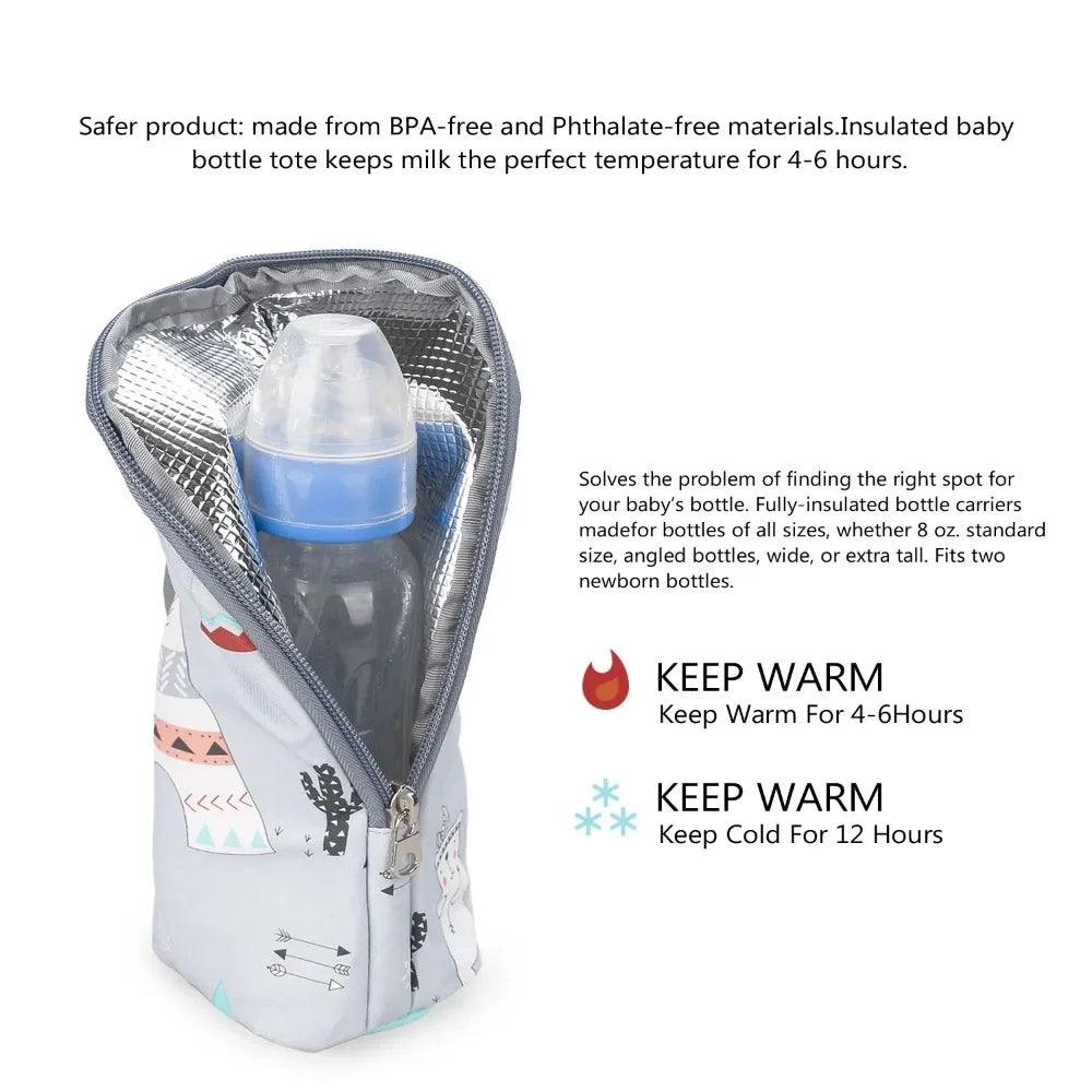 Portable Insulated Baby Bottle Bag – Stroller Hanging Bottle Warmer & Storage Pouch