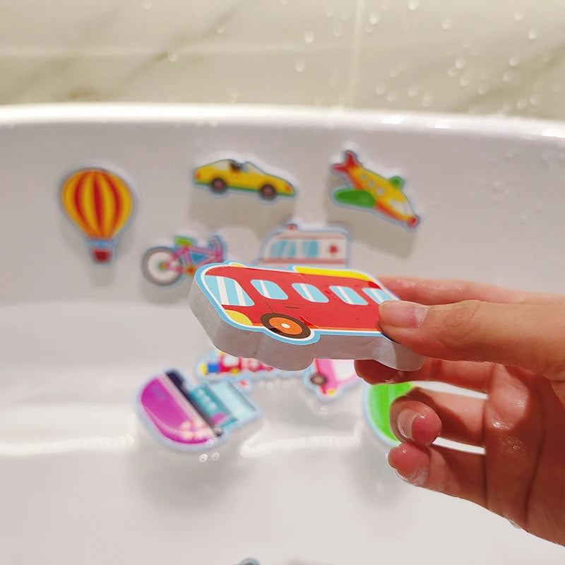 Floating Foam Bath Puzzle Toy Set – Boat & Vehicle Water Play Shapes