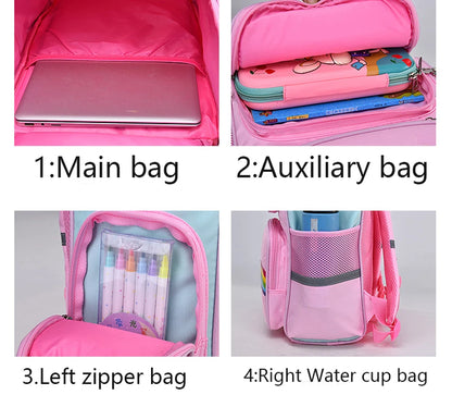 Unicorn Kids Backpack for Girls – Cartoon School Bag with Zip Closure for Travel & Everyday Use