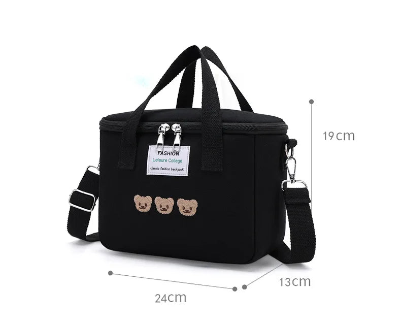 Cartoon Bear Insulated Baby Bottle Bag – Portable Thermal Bottle Holder for Pushchairs & Travel