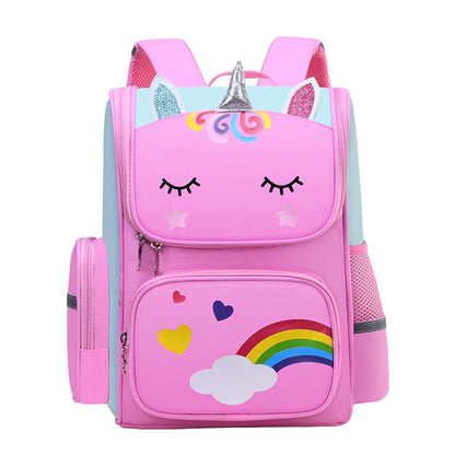 Unicorn Kids Backpack for Girls – Cartoon School Bag with Zip Closure for Travel & Everyday Use