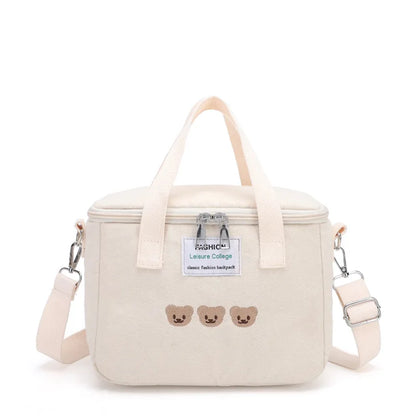 Cartoon Bear Insulated Baby Bottle Bag – Portable Thermal Bottle Holder for Pushchairs & Travel